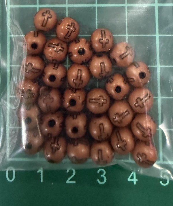 Bead w Cross Brown